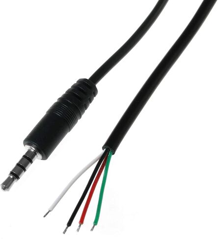 E-outstanding 3.5mm Female Jack to Bare End 2PCS Black TRRS 4 Pole 1/8" Plug Connector Audio Cable for Headphone Headset Earphone in Saudi Arabia
