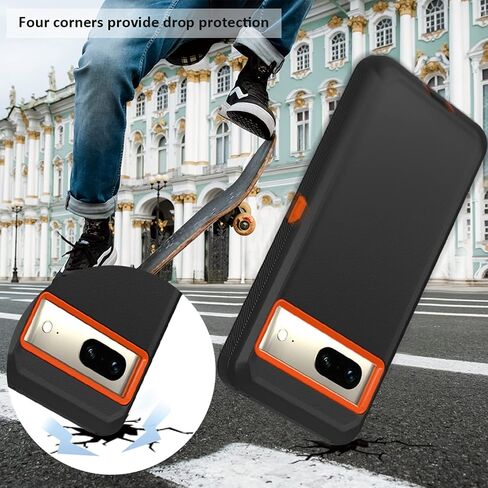 Compatible with Google Pixel 7 Case, with Belt Clip Holster Heavy Duty Rugged Shockproof Full Body Protection Kickstand Phone case for Google Pixel 7 6.3-inch 2022 (Black) in Saudi Arabia