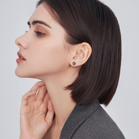 أقراط عين الشر 925 من الفضة الإسترليني هيبوالرجينيك للجنسين أقراط للرجال والنساء تميمة هدية للرجال والنساء in Kuwait