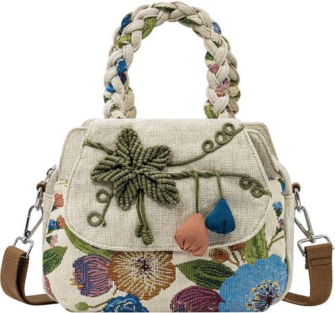 Tote Bag for Women With Zipper, Small Crossbody Bags for Women Trendy, Hand-Woven Shoulder Bag, Handbags for Women in Saudi Arabia