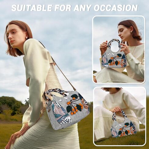 Tote Bag for Women With Zipper, Small Crossbody Bags for Women Trendy, Hand-Woven Shoulder Bag, Handbags for Women in Saudi Arabia