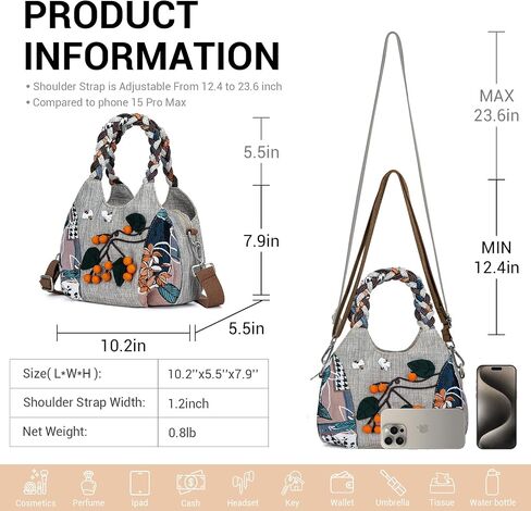 Tote Bag for Women With Zipper, Small Crossbody Bags for Women Trendy, Hand-Woven Shoulder Bag, Handbags for Women in Saudi Arabia