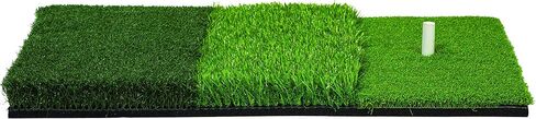 Franklin Sports Tri-Turf Golf Hitting Mat with Rubber Tee - Practice Aid Golf for All Levels - Portable Hitting Grass for Golf Driving, Green Multi, (Model: 92502X) in Saudi Arabia