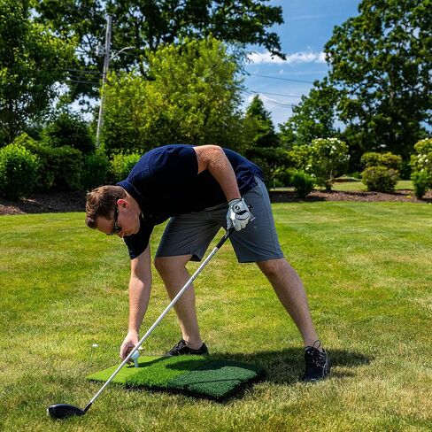 Franklin Sports Tri-Turf Golf Hitting Mat with Rubber Tee - Practice Aid Golf for All Levels - Portable Hitting Grass for Golf Driving, Green Multi, (Model: 92502X) in Saudi Arabia