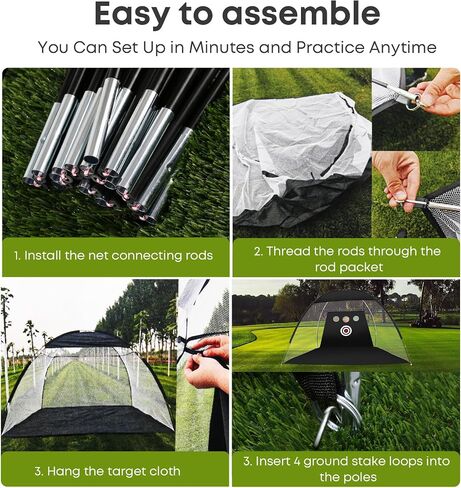 Golfguru Golf Net, All-in-1 Golf Practice Net with 1 Golf Mat, 5 Golf Balls, 1 Golf Tee, Golf Net for Backyard Driving Chipping Ind, 10 x 7 Ft in Saudi Arabia