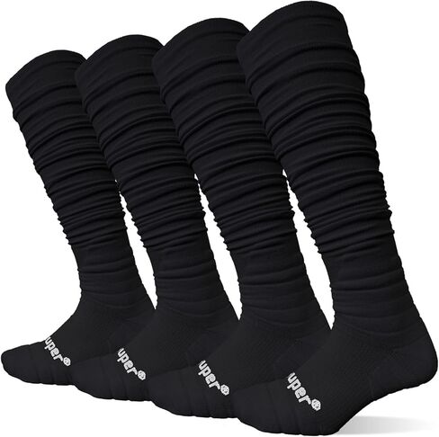 Youper Scrunch Padded Football Socks 2 Pack, Extra Long Sports Soccer Socks for Men & Boys in Saudi Arabia