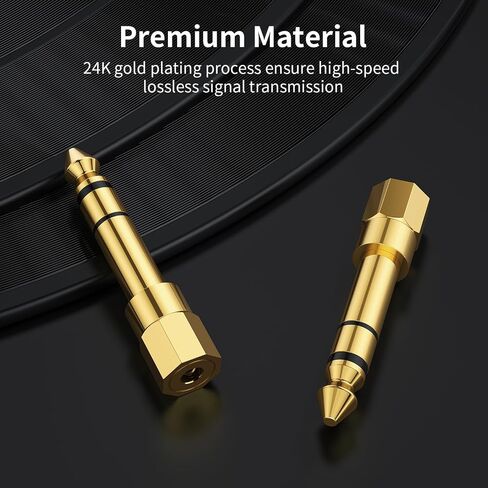6.35mm to 3.5mm Adapter,6.35mm (1/4 inch) Male to 3.5mm (1/8 inch) Female Stereo Audio Jack Adapter for Aux Cable, Guitar Amplifier, Headphone, 5 Pack in Saudi Arabia