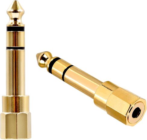 6.35mm to 3.5mm Adapter,6.35mm (1/4 inch) Male to 3.5mm (1/8 inch) Female Stereo Audio Jack Adapter for Aux Cable, Guitar Amplifier, Headphone, 5 Pack in Saudi Arabia