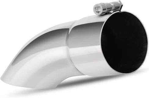 AUTOSAVER88 طرف عادم أسود بمدخل 2.5 بوصة، مدخل 2.5 بوصة، مخرج 2.5 بوصة، الطول الإجمالي 9 بوصة من الفولاذ المقاوم للصدأ، أطراف عادم مقلوبة للأسفل، أنبوب عادم مطلي بمسحوق in Saudi Arabia