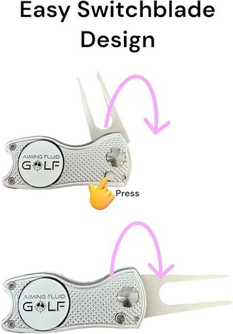 Premium 5-in-1 Golf Divot Repair Tool and Ball Marker I Groove Cleaner I Club Tee I Putting Alignment I Switchblade Design I Golf Gift I Golf Accessory in Saudi Arabia