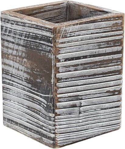 حامل أقلام رصاص من الخشب الريفي من Paper Junkie (عبوة من قطعتين)، 3x3x4 in Saudi Arabia