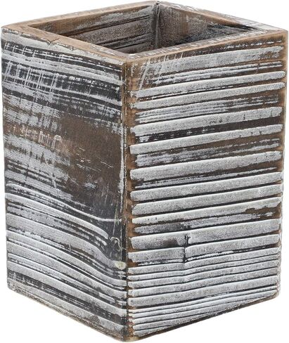 حامل أقلام رصاص من الخشب الريفي من Paper Junkie (عبوة من قطعتين)، 3x3x4 in Saudi Arabia