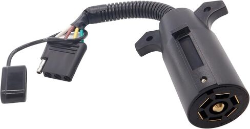 AUTOXBERT 7 طريقة شفرة مستديرة إلى 4 دبوس محول مقطورة مسطحة الأسلاك التوصيل الخفيف قافلة RV شاحنة سحب قارب محولات موصل غطاء مقاوم للغبار in Saudi Arabia