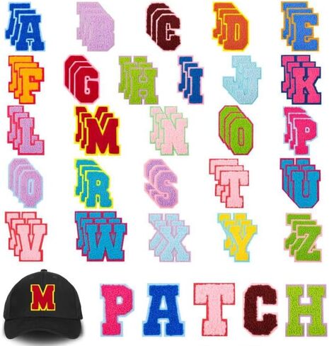 78PCS Iron On Letter Patches for Backpacks, Fuzzy Chenille Letter Patches A-Z Varsity Sew On Letters for Clothes Jackets and Hat in Saudi Arabia