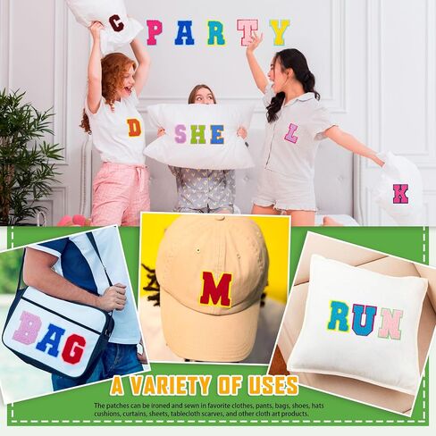 78PCS Iron On Letter Patches for Backpacks, Fuzzy Chenille Letter Patches A-Z Varsity Sew On Letters for Clothes Jackets and Hat in Saudi Arabia