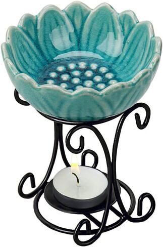 Tealight Wax Warmer Oil Burner, Iron Wax Melter Tea Light Holder, Wax Melt Burner Candle Wax Warmer Non Electric Oil Warmer (Pink) in Saudi Arabia
