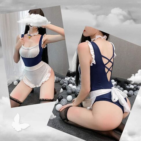 ملابس داخلية نسائية مثيرة من SINMIUANIME ملابس داخلية مثيرة بدون ظهر للفتيات المئزر من قطعة واحدة بدلة تنكرية للخادمة in Kuwait