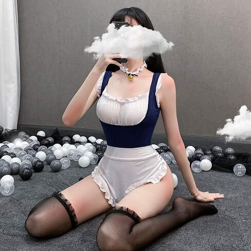ملابس داخلية نسائية مثيرة من SINMIUANIME ملابس داخلية مثيرة بدون ظهر للفتيات المئزر من قطعة واحدة بدلة تنكرية للخادمة in Kuwait
