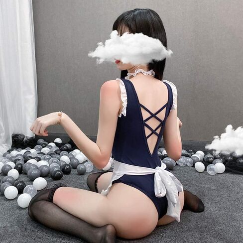 ملابس داخلية نسائية مثيرة من SINMIUANIME ملابس داخلية مثيرة بدون ظهر للفتيات المئزر من قطعة واحدة بدلة تنكرية للخادمة in Kuwait