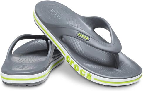 Crocs 205393-0GX Bayaband Flip Flops Slate Grey/Lime Size M12 in Saudi Arabia