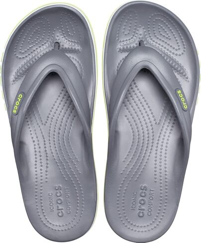 Crocs 205393-0GX Bayaband Flip Flops Slate Grey/Lime Size M12 in Saudi Arabia