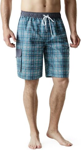TSLA Men's Quick Dry 11 Inches Swim Trunks, Beach Board Shorts with Inner Mesh Lining, Bathing Suits with Pockets in Saudi Arabia