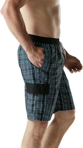 سروال سباحة رجالي سريع الجفاف مقاس 11 بوصة من TSLA، شورت شاطئ مع بطانة شبكية داخلية، بدلات استحمام بجيوب in Kuwait