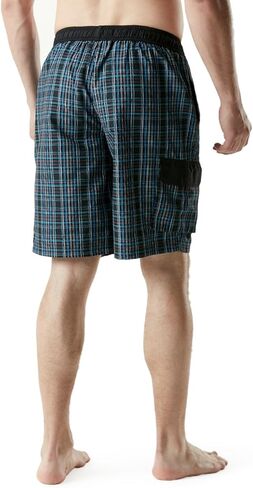 سروال سباحة رجالي سريع الجفاف مقاس 11 بوصة من TSLA، شورت شاطئ مع بطانة شبكية داخلية، بدلات استحمام بجيوب in Kuwait