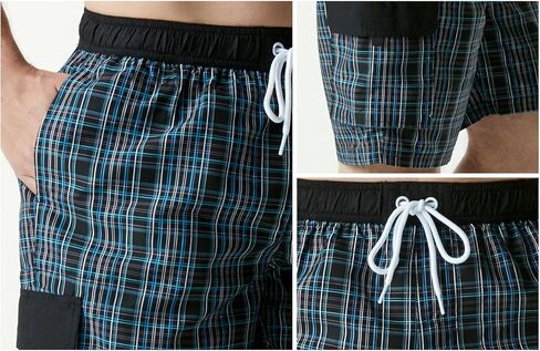 سروال سباحة رجالي سريع الجفاف مقاس 11 بوصة من TSLA، شورت شاطئ مع بطانة شبكية داخلية، بدلات استحمام بجيوب in Kuwait