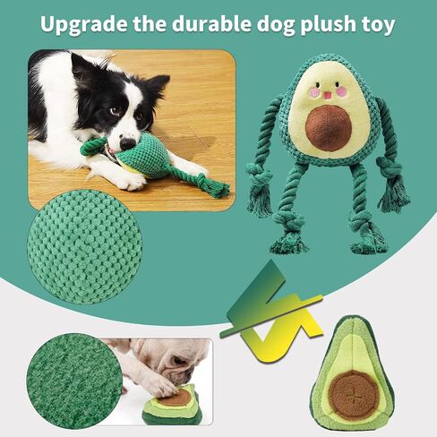 Dog Toys for Boredom and Stimulating,Avocado Dog Toys Squeaky Dog Toys Plush Dog Toys for Aggressive Chewers Pet Toys for Large Dogs Medium, Small Dogs in Saudi Arabia