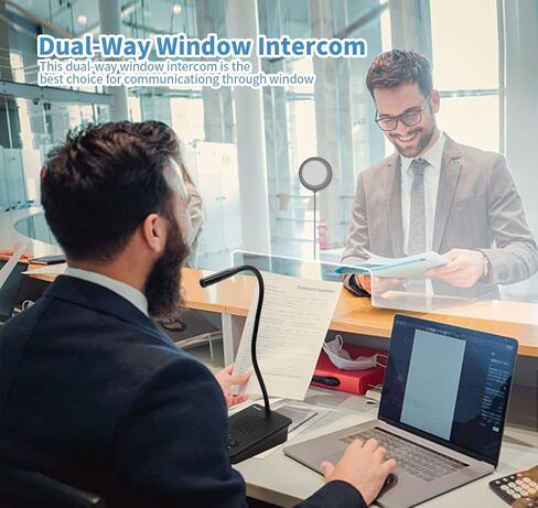 Window Speaker Intercom System Dual Way Anti-Interference Intercommunication Microphone Talk Through Glass,Voice Intercom System for Bunsiness,Bank Counter,Store,Restaurant,Office,Station,School in Saudi Arabia
