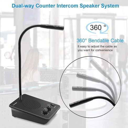 Window Speaker Intercom System Dual Way Anti-Interference Intercommunication Microphone Talk Through Glass,Voice Intercom System for Bunsiness,Bank Counter,Store,Restaurant,Office,Station,School in Saudi Arabia