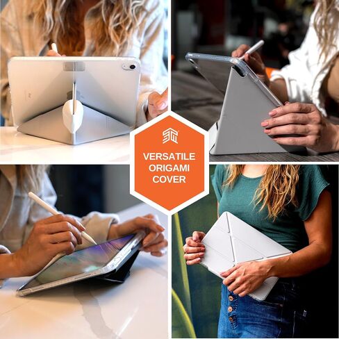 STM Goods OPP iPad 10th Gen Protective Case with Innovative Origami Magnetic Cover, Slim, Integrated Apple Pencil Holder - Perfect for Travel, Teens, Streamers and Professionals - Gray in Saudi Arabia