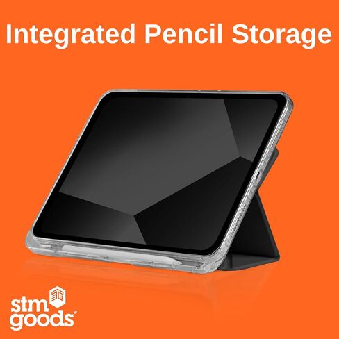 STM Goods OPP iPad 10th Gen Protective Case with Innovative Origami Magnetic Cover, Slim, Integrated Apple Pencil Holder - Perfect for Travel, Teens, Streamers and Professionals - Gray in Saudi Arabia