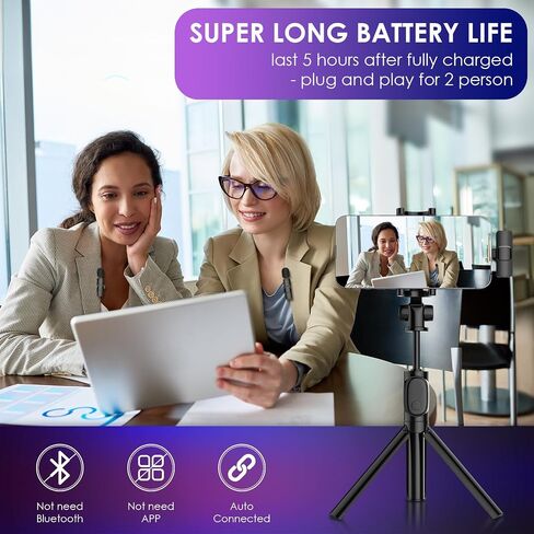 ميكروفون لاسلكي لجهاز iPhone iPad - ميكروفون صغير لاسلكي على شكل طية صدر السترة، مشبك على ميكروفونات iPhone الصغيرة باستخدام تسجيل الفيديو والدبلجة (مفرد) in Saudi Arabia
