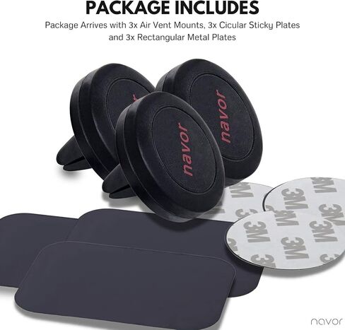 Navor Universal Air Vent Magnetic Car Mount in Black for iPhones and Android Devices in Saudi Arabia
