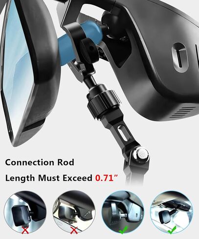 Rearview Mirror Phone Holder, Rotatable and Retractable Car Phone Holder Mount, Car Truck Essentials Accessories Compatible with All Cell Phones Solid Black in Saudi Arabia