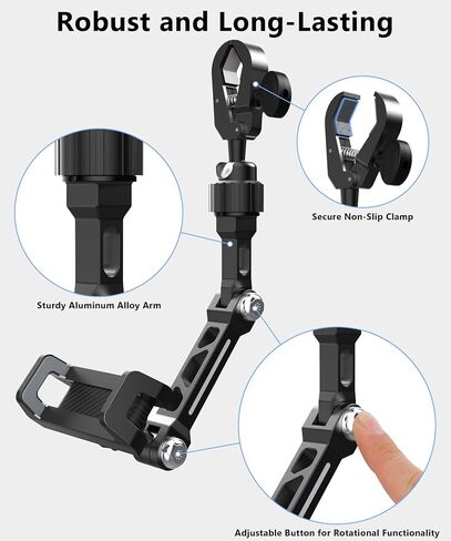 Rearview Mirror Phone Holder, Rotatable and Retractable Car Phone Holder Mount, Car Truck Essentials Accessories Compatible with All Cell Phones Solid Black in Saudi Arabia
