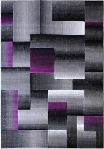 Masada Rugs, Modern Contemporary Area Rug, Purple Grey Black (6 Feet X 9 Feet) in Saudi Arabia