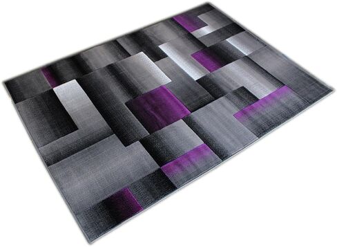 Masada Rugs, Modern Contemporary Area Rug, Purple Grey Black (6 Feet X 9 Feet) in Saudi Arabia