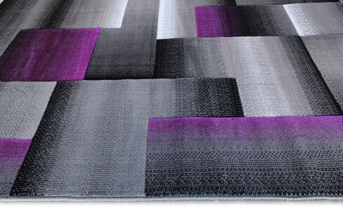 Masada Rugs, Modern Contemporary Area Rug, Purple Grey Black (6 Feet X 9 Feet) in Saudi Arabia