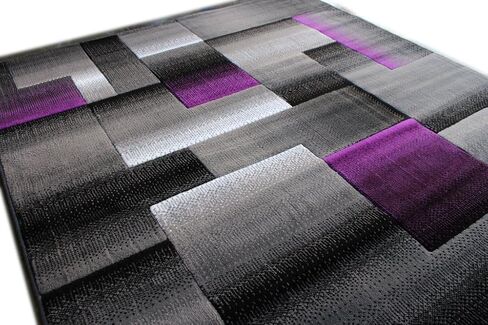 Masada Rugs, Modern Contemporary Area Rug, Purple Grey Black (6 Feet X 9 Feet) in Saudi Arabia