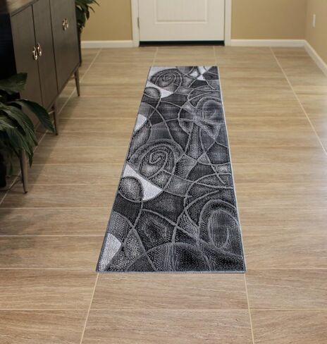 Masada Rugs, Modern Contemporary Area Rug, Purple Grey Black (6 Feet X 9 Feet) in Saudi Arabia