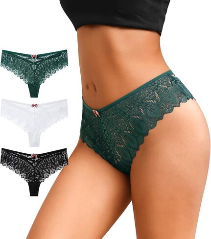 CULAYII Lace Thongs for Women String Criss Cross High waisted Underwear Hollow Out Cheeky Panties Sexy Women Thongs Pack in Saudi Arabia