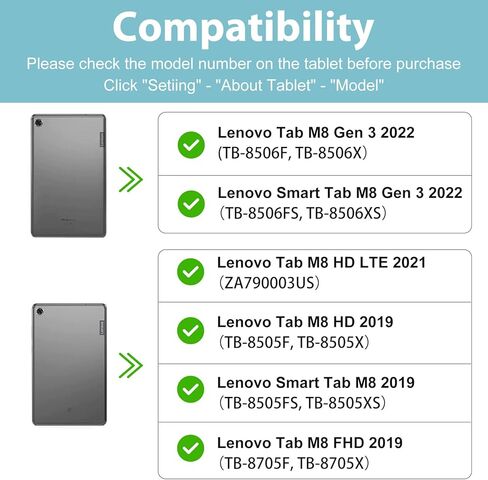 حافظة ProCase لجهاز Lenovo 8.0 بوصة Tab M8 Gen 3 2022/ Smart Tab M8 Gen 3 2022/Tab M8 HD LTE 2021/ Tab M8 HD/Smart Tab M8/Tab M8 FHD 2019، غطاء حماية نحيف ذو هيكل صلب لجهاز Lenovo M8 8 بوصة - أسود in Kuwait