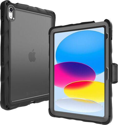 Gumdrop DropTech Clear iPad Case Fits Apple iPad 10th Gen - Rugged, Slim, Lightweight, Shockproof and Drop Tested for Kids, K-12 Students, Teachers, Classrooms and School - Black in Saudi Arabia