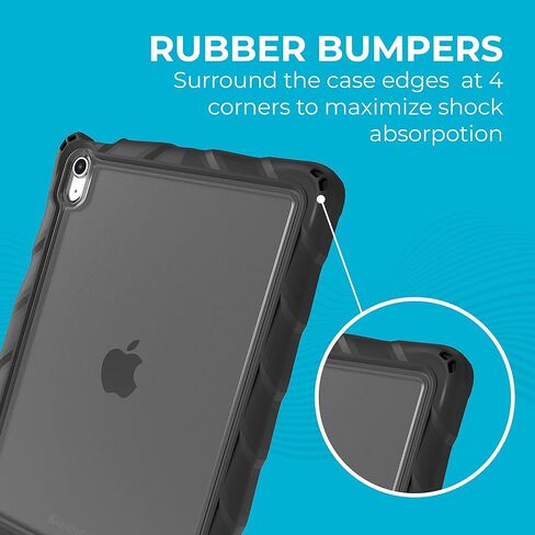 Gumdrop DropTech Clear iPad Case Fits Apple iPad 10th Gen - Rugged, Slim, Lightweight, Shockproof and Drop Tested for Kids, K-12 Students, Teachers, Classrooms and School - Black in Saudi Arabia