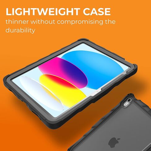 Gumdrop DropTech Clear iPad Case Fits Apple iPad 10th Gen - Rugged, Slim, Lightweight, Shockproof and Drop Tested for Kids, K-12 Students, Teachers, Classrooms and School - Black in Saudi Arabia