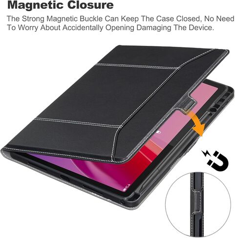 حافظة لينوفو تاب M11 مع حامل قلم وغطاء مغناطيسي رفيع للغاية لجهاز لينوفو تاب M11 حافظة تابلت TB330FU، اسود in Kuwait
