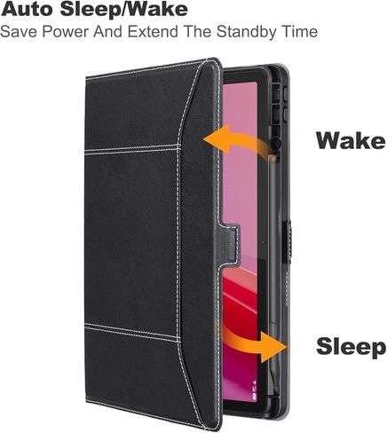 حافظة لينوفو تاب M11 مع حامل قلم وغطاء مغناطيسي رفيع للغاية لجهاز لينوفو تاب M11 حافظة تابلت TB330FU، اسود in Kuwait